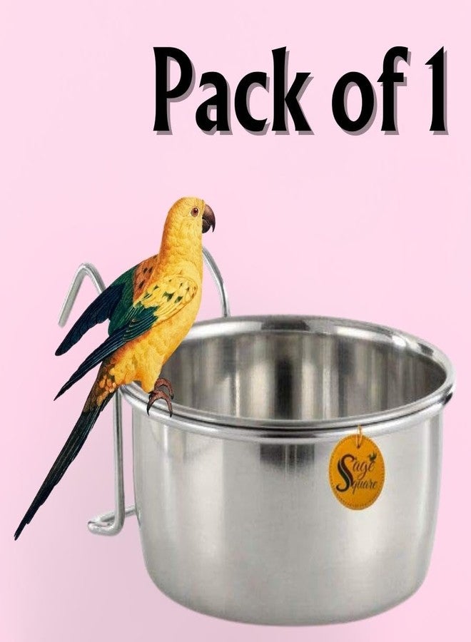 سايج سكوير وعاء طعام وبذور وماء للطيور من الفولاذ المقاوم للصدأ من سيج سكوير، مزود بمشبك تثبيت (250 مل) (مجموعة من قطعة واحدة) - Image 3